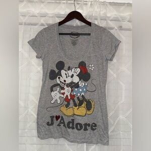 Disney Heather Gray Cotton‎ Blend Tee